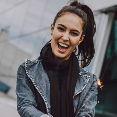 Woman smiling